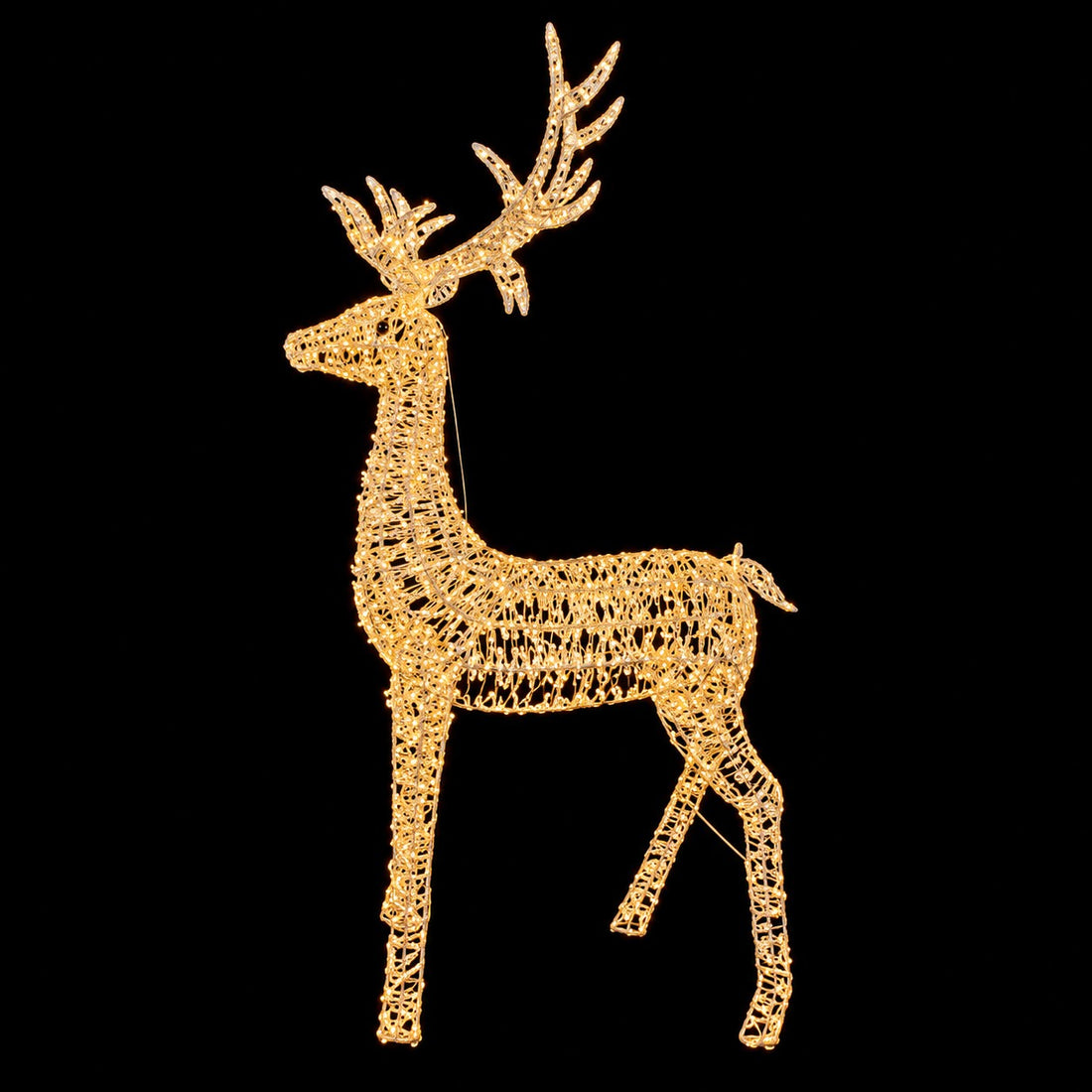 Ad Trend Renna Navideña Luminosa Oro con 2400 LED Luz Cálida IP44 110x340xH200 cm – Decoración Navideña para Interior y Exterior