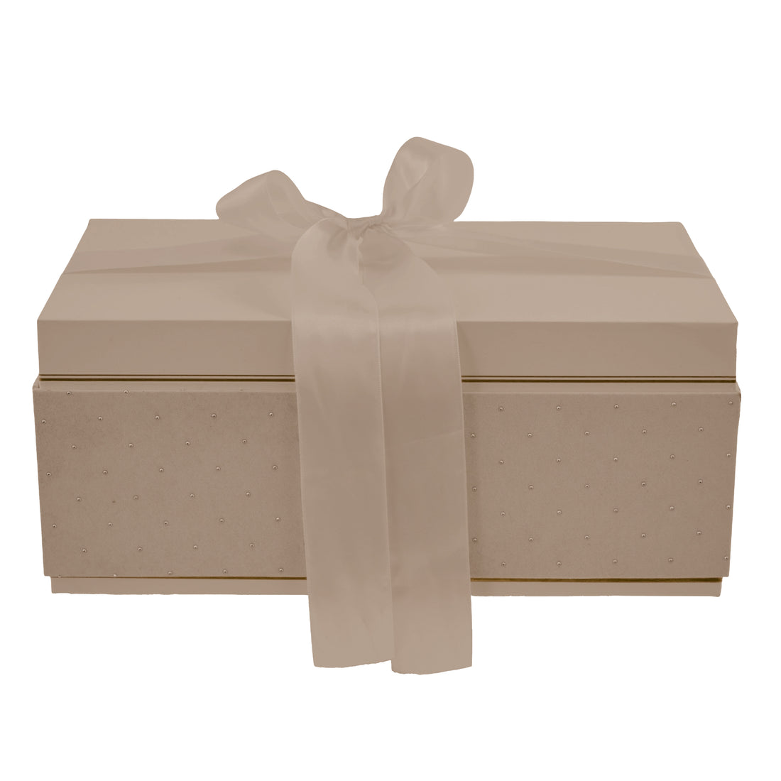 L'Arcolaio Scatola Natalizia Rettangolare Grande in Velluto 33,6x20,7x14,1 Cm Velvet Grigio Tortora