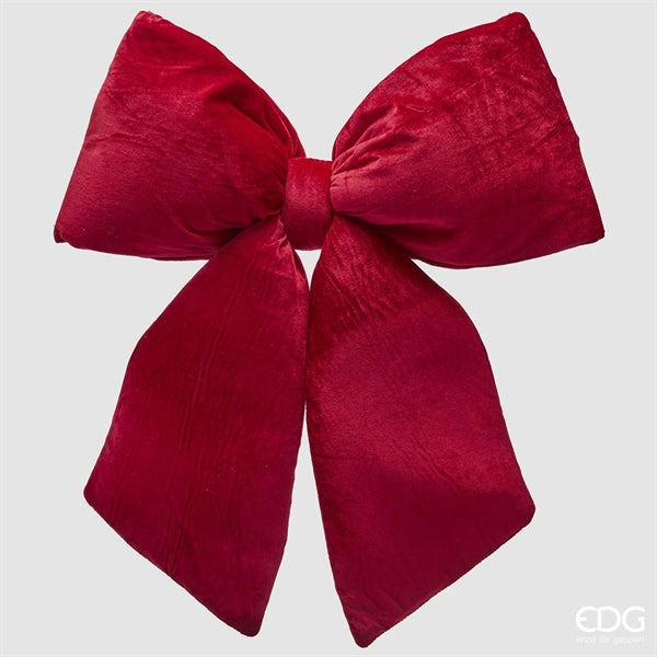 EDG Enzo De Gasperi Lazo Navideño en Terciopelo 63x60 cm Borgoña – Adorno de Navidad