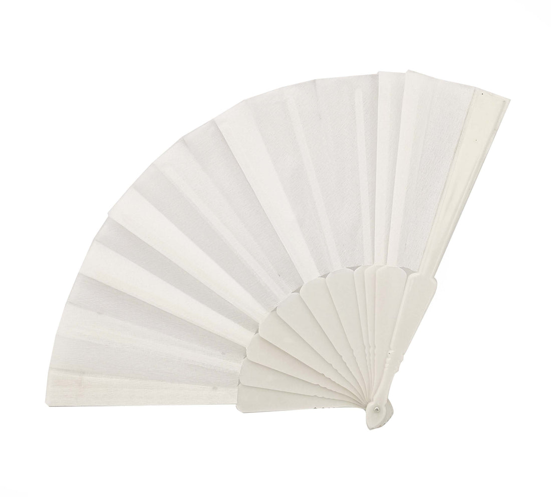 Vimin Box Ventaglio Plastica Stoffa 23 Cm Bianco