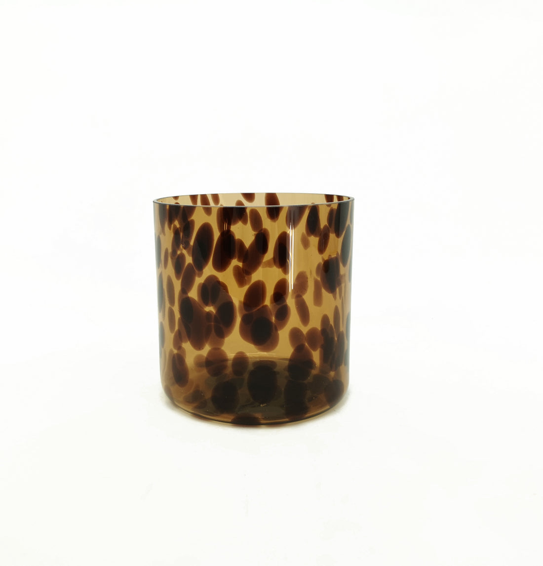Vimin Box Florero Recto Moteado Vidrio D 12 Cm H 12 Cm Marrón