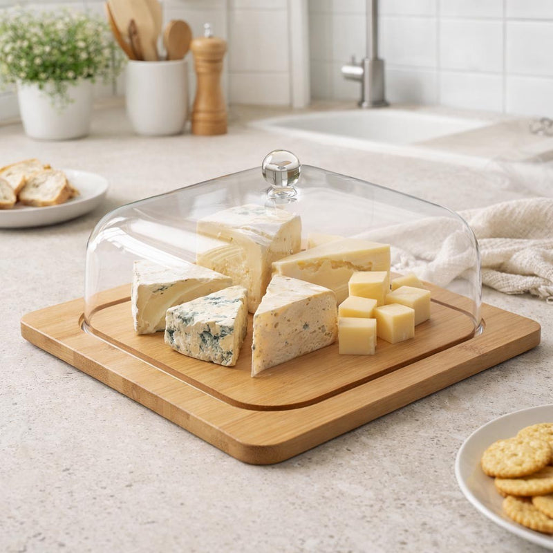 Tabero Portaquesos en Bambú 28 cm
