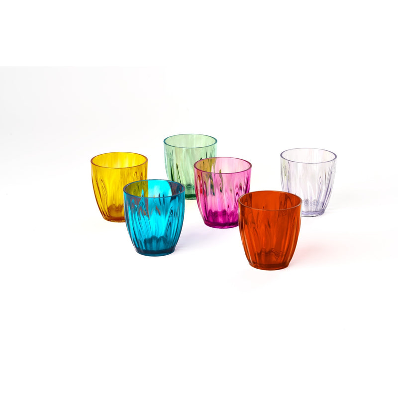 Guzzini Set 6 Vasos Agua 350 cc Multicolor en Plástico – Vasos Coloridos Reutilizables