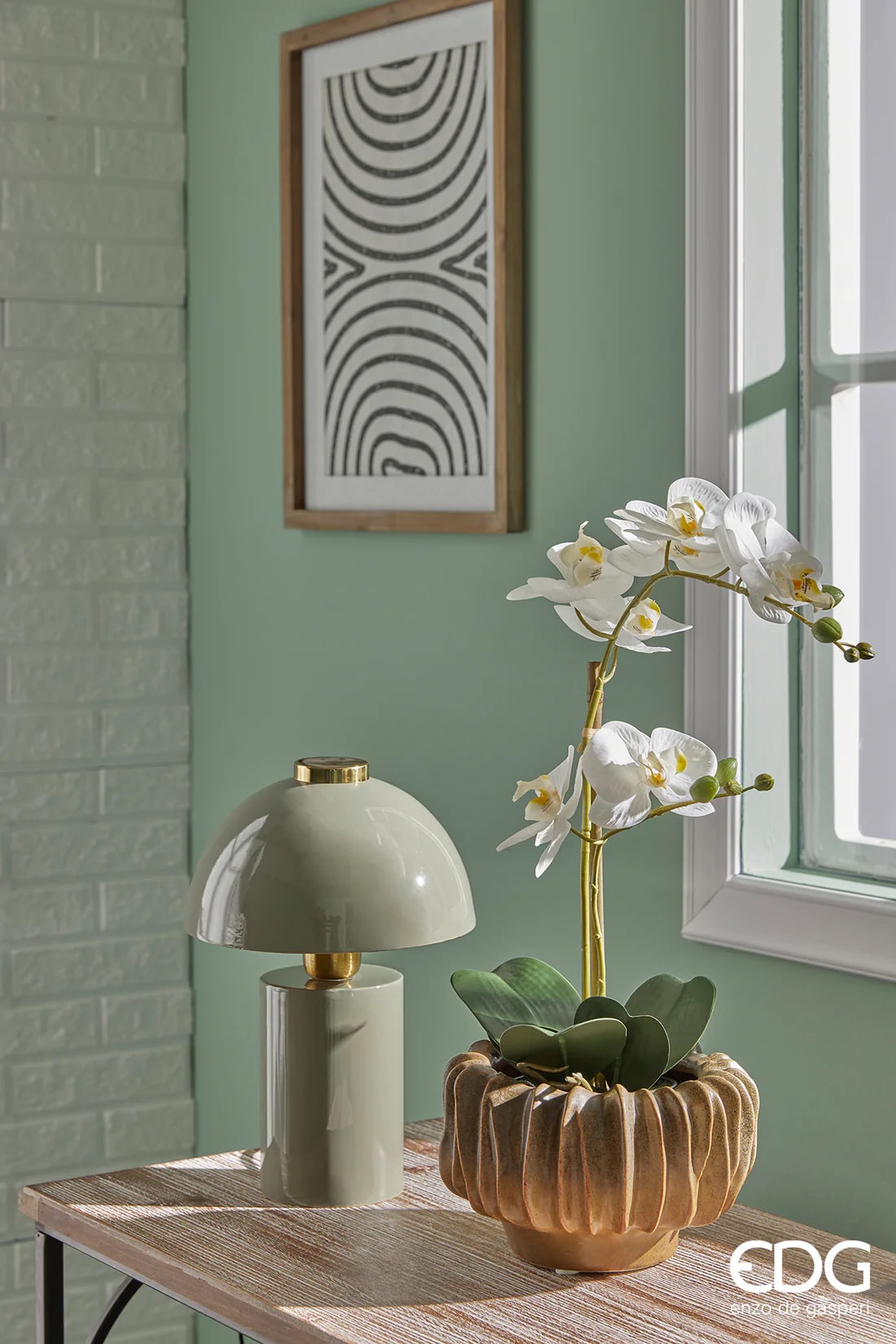 edg enzo de gasperi edg enzo de gasperi orchidea phalaenopsis con vaso ramo x2 artificiale h 53 cm white ean 8059824358066