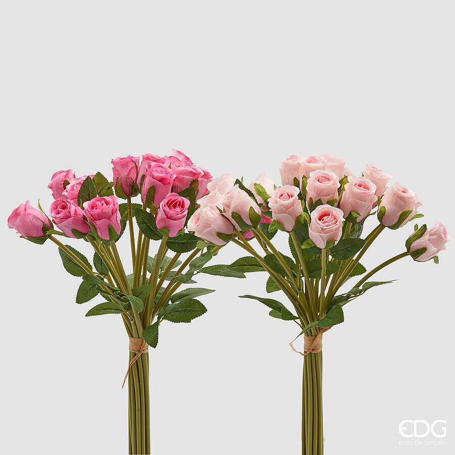 edg enzo de gasperi edg enzo de gasperi mazzo rosa 18 pz con foglie ass h 40 cm bouquet pink1 pz ean 8059824531209