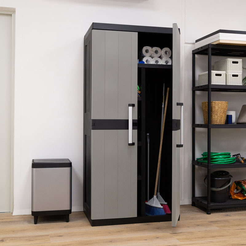 Toomax Armario 2 Puertas Garage Mega Utility Cabinet – Mueble Portaherramientas con 4 Estantes Regulables