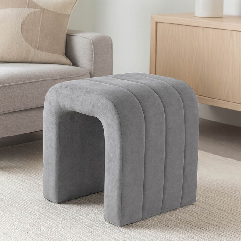 Versa Taburete Acolchado Gris Oscuro