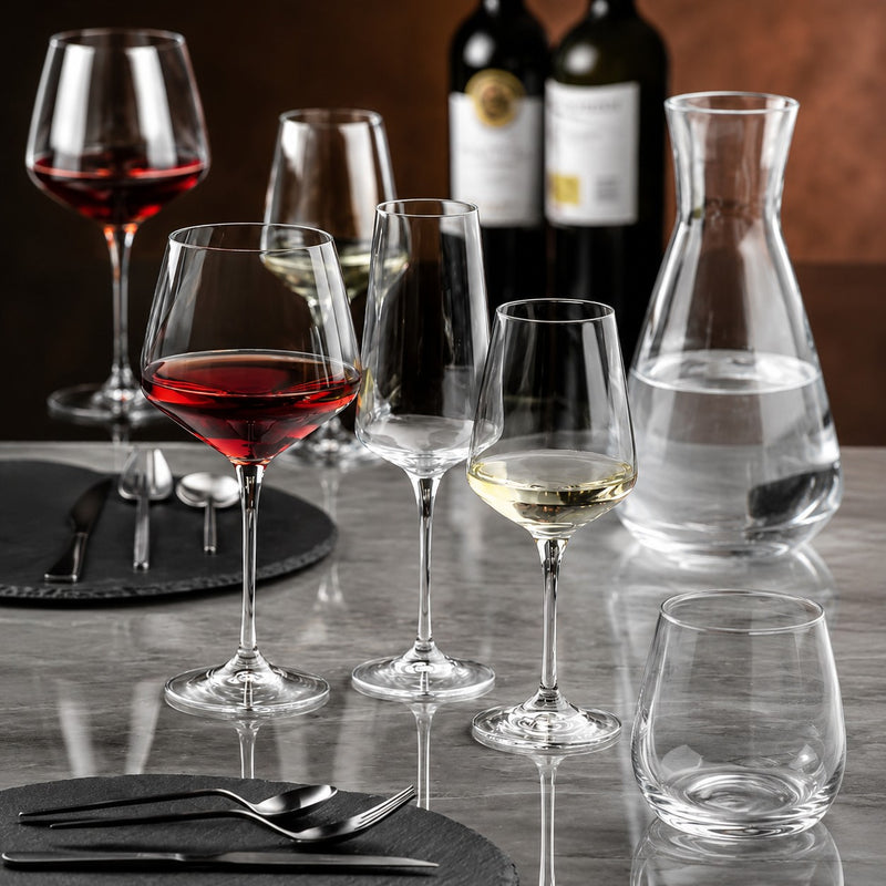 RCR Cristalleria Italiana Aria - A72 Burdeos - Juego de 6 Copas de Vino en Vidrio