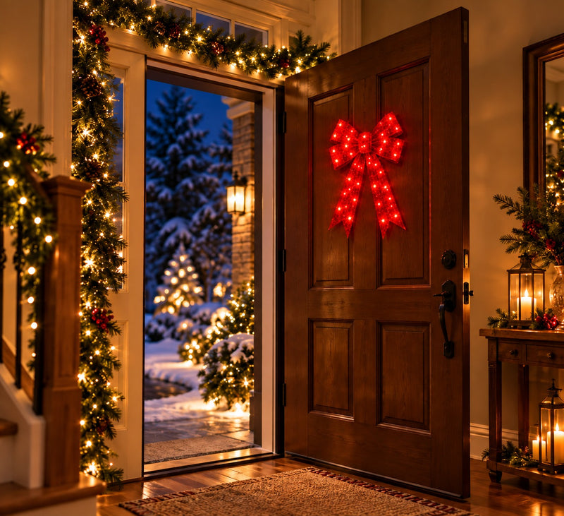Bonturi Casa Fiocco Rosso Led Navidad 50 cm 84 LED IP 44