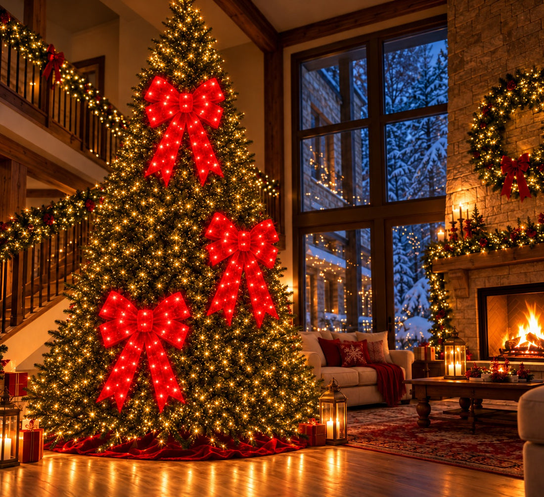 Bonturi Casa Fiocco Rosso Led Natale 76 cm 112 LED Ip 44