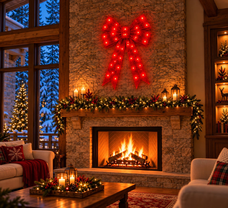 Bonturi Casa Fiocco Rosso Led Navidad 120cm 168 LED ip 44