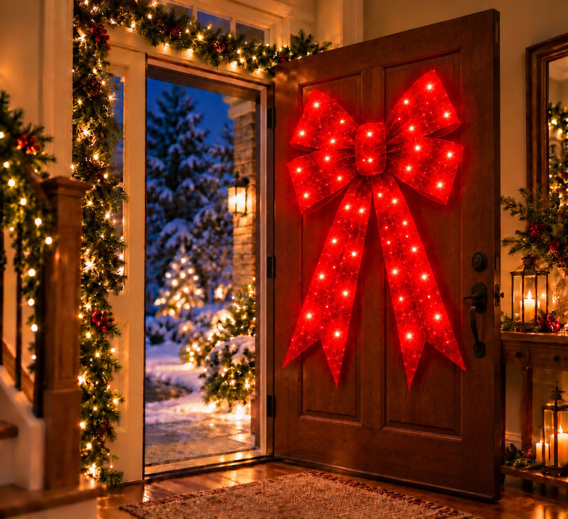 Bonturi Casa Fiocco Rosso Led Navidad 160cm 216 LED IP 44