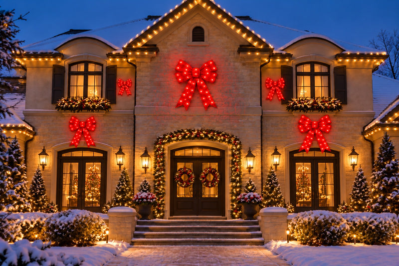 Bonturi Casa Fiocco Rosso Led Navidad 160cm 216 LED IP 44