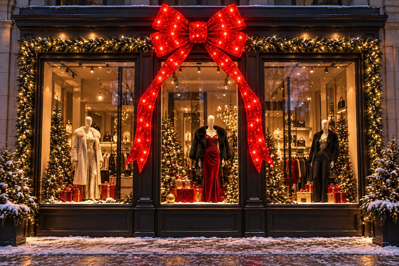 Bonturi Casa Fiocco Rosso Led Natale 210cm 368 LED IP 44