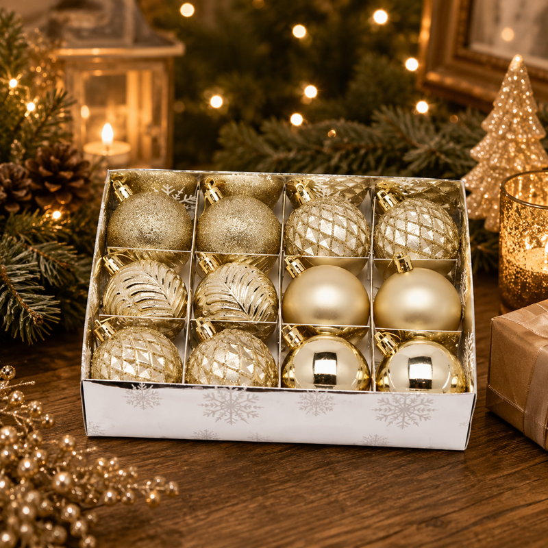 EDG Enzo De Gasperi Adorno Navidad Bola Decomix D 8 Cm Cf 12 Pz Oro