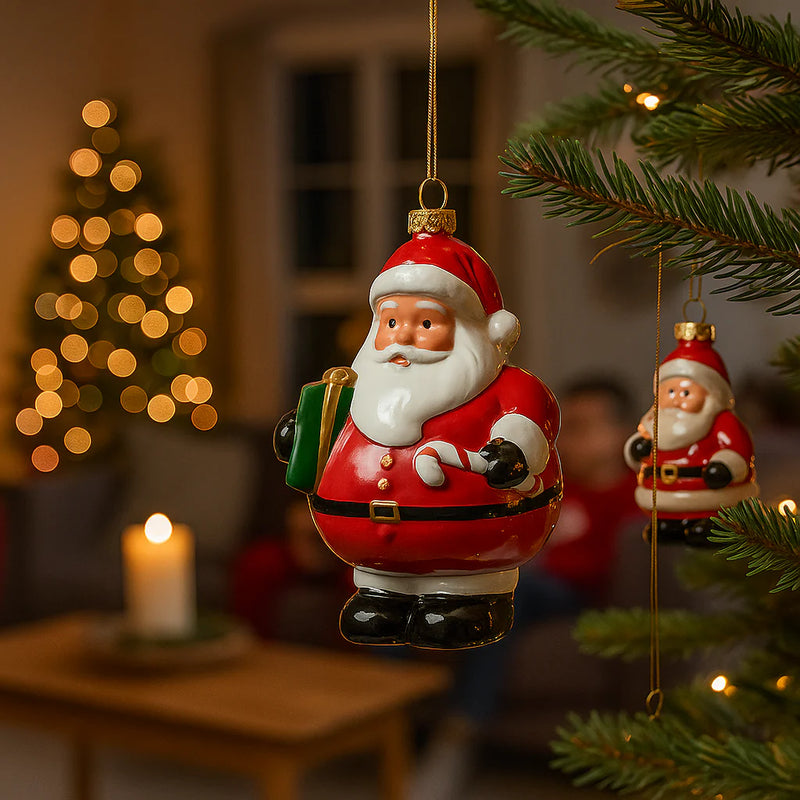EDG Enzo De Gasperi Adorno Navideño Papá Noel H 12 cm L 9 cm A 7,5 cm Blanco Rojo
