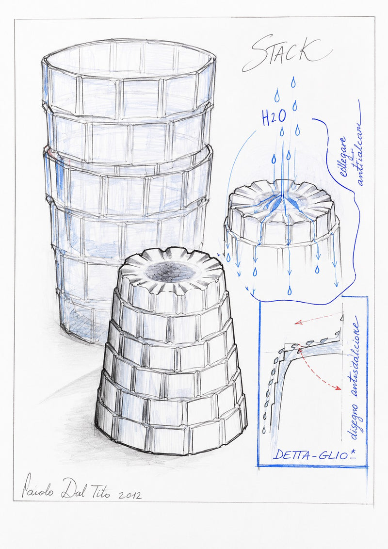 RCR Cristalleria Italiana Stack - DOF - Juego de 6 Vasos de Cristal