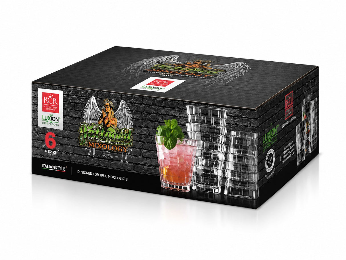 RCR Cristalleria Italiana Stack - DOF - Juego de 6 Vasos de Cristal