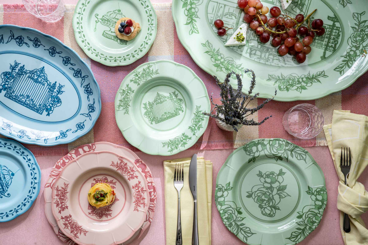guzzini guzzini vassoio tondo piccolo melamina josephine d 315 cm table decor celeste polvere ean 8008392399032