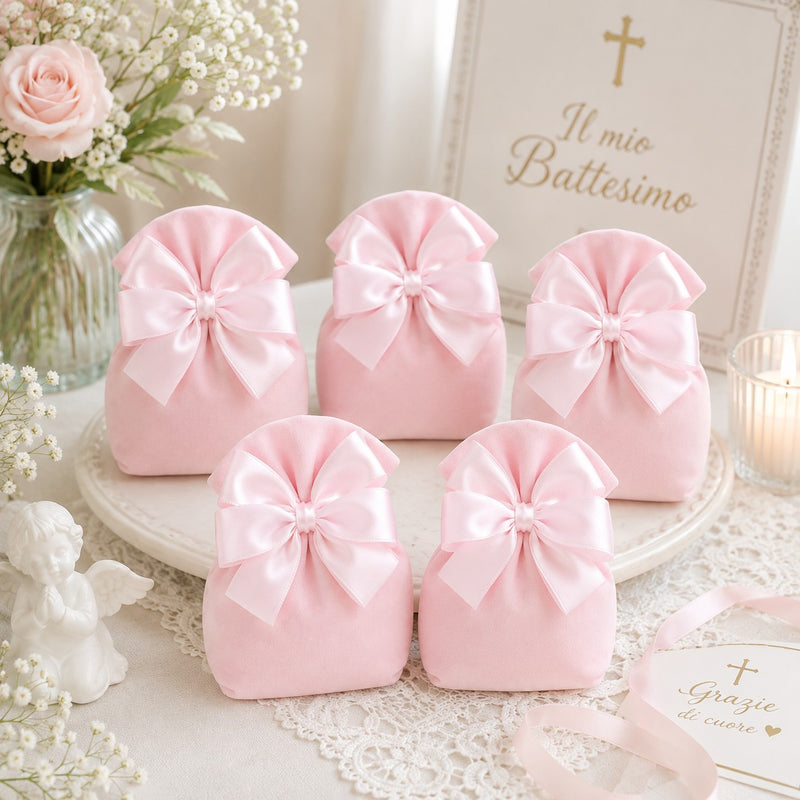 Creaciones para Enzo Saquito Bombonera Colorado 13X11 Cm Portaconfites Rosa Paq 10 Uds
