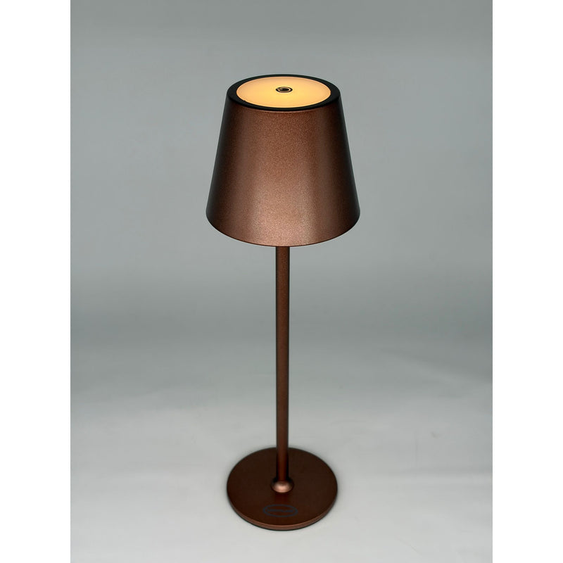 Lámpara LED Touch Recargable H 38 cm 10 x 10 cm IP54 Round Pro Marrón Bronce