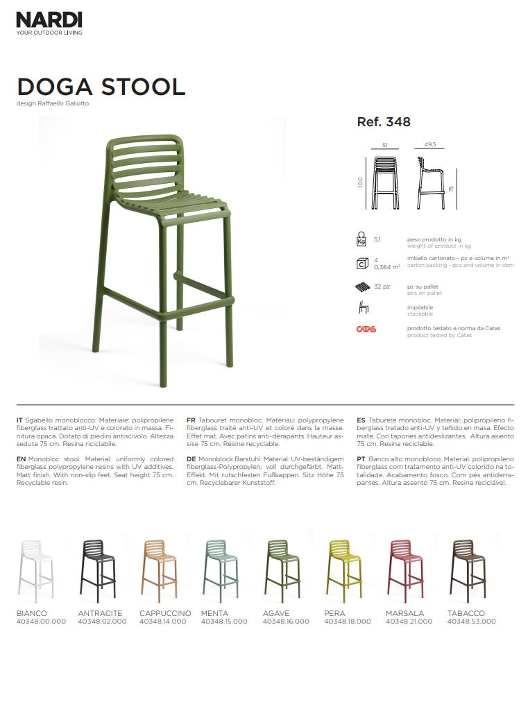 nardi nardi doga stool cappuccino