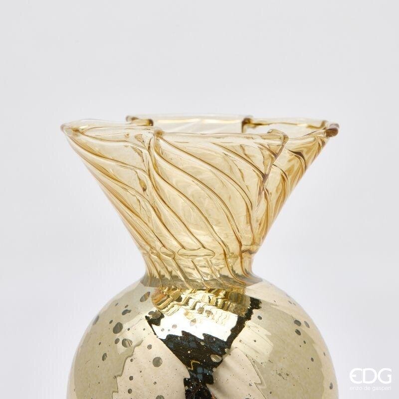 EDG Enzo De Gasperi Portavelas Caramelo Gold H16 Ø8 cm – Decoración Navideña
