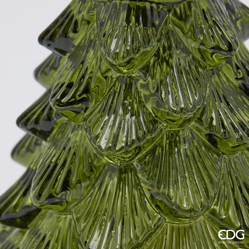 EDG Enzo De Gasperi Portavelas Pino Dark Green H14 Ø12 cm – Decoración Navideña