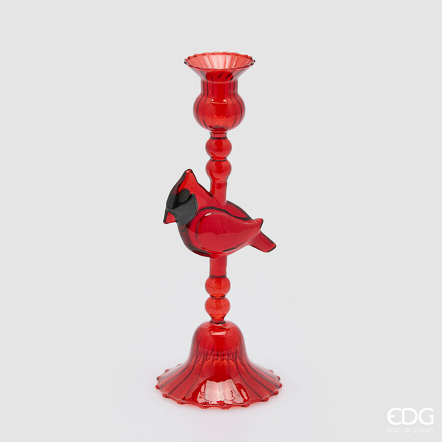 EDG Enzo De Gasperi Portacandela Cardinale Rosso H23 Ø8,5 cm – Decorazione di Natale