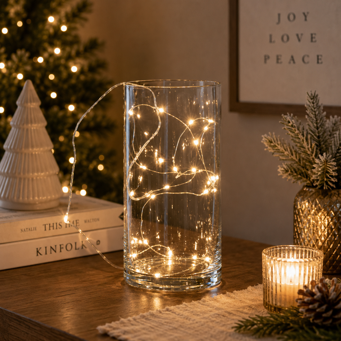 EDG Enzo De Gasperi Luces Navidad MicroLed X 20 140 + 50 Cm Marfil
