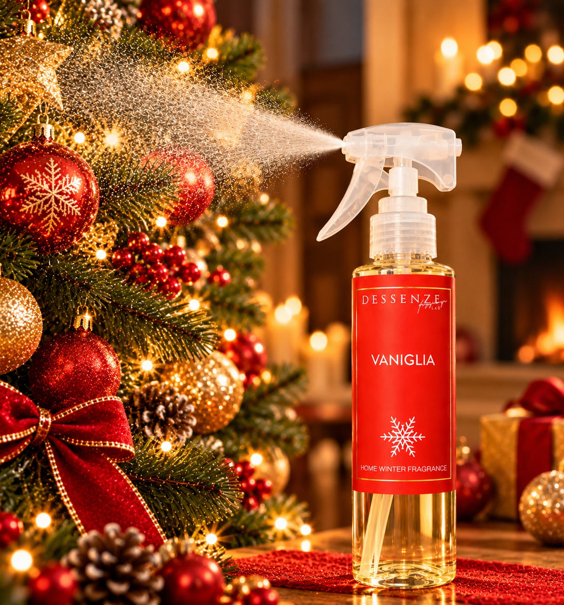 DESSENZE Perfume para Árbol de Navidad Christmas Spray de Vainilla 100 ml – Spray Perfumado Navideño