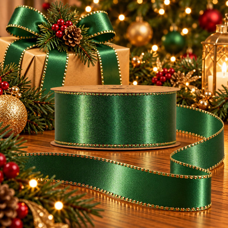 Piovaccari Nastro Satinée Courtyard 25 mm x 20 m – Nastro Satinato Decorativo per Fiocchi, Confezioni Regalo e Decorazioni Natalizie