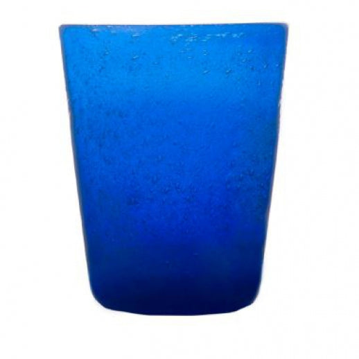 Zani Serafino Vaso de Agua Tumbler Azul 30cl, Pasta de Vidrio Hecho a Mano