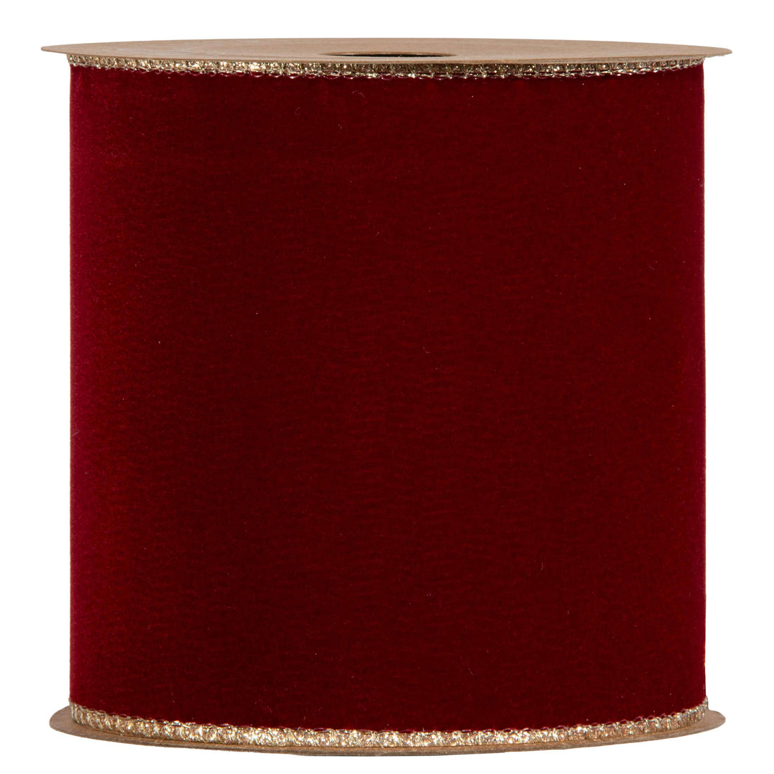 Piovaccari Cinta Double Sides Velvet & Glitter Rojo Oscuro 100 mm x 10 m – Cinta Navideña de Terciopelo y Glitter para Árbol de Navidad, Lazos y Envoltorios de Regalo
