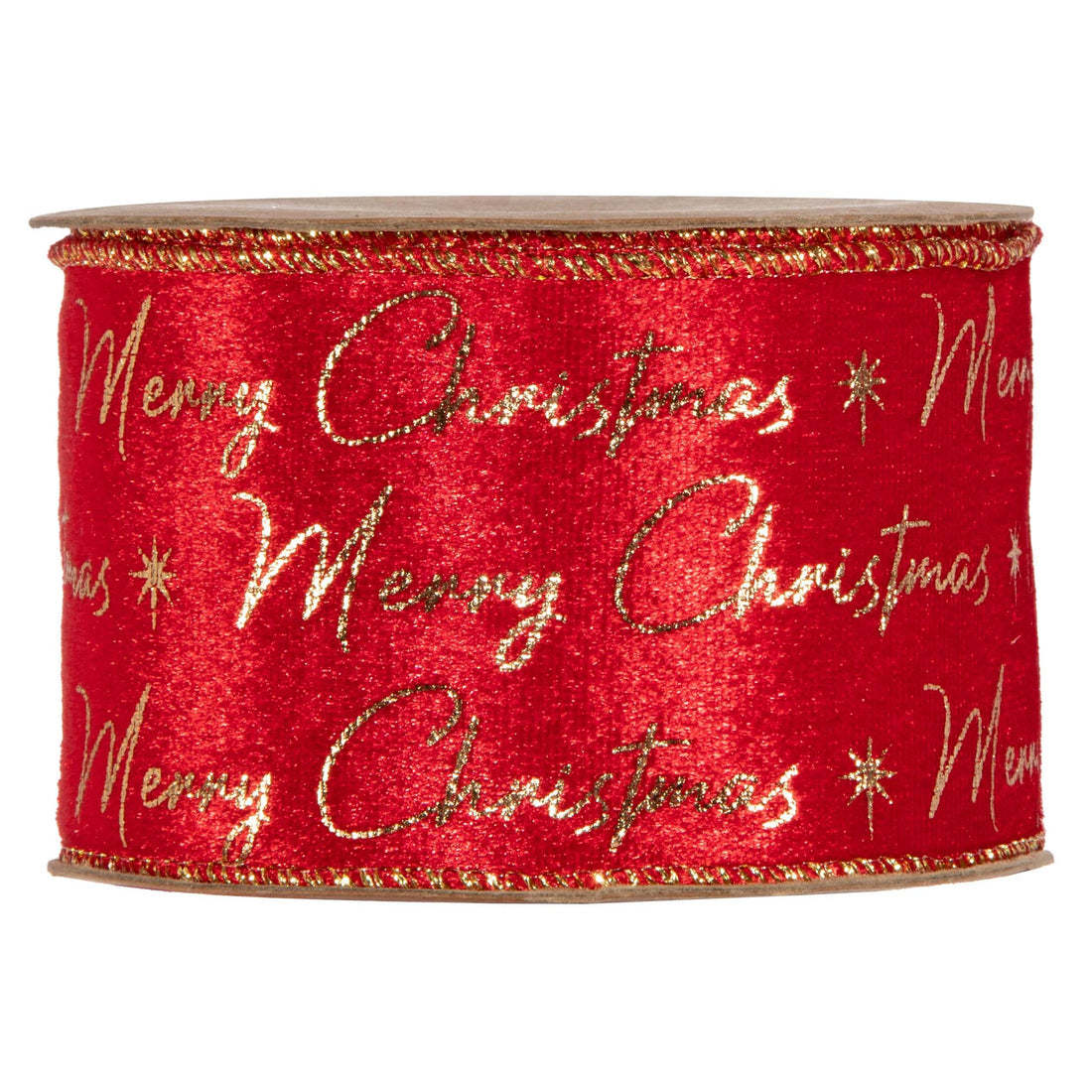 Piovaccari Cinta Merry Christmas 63 mm x 10 m – Cinta Decorativa Navideña con Mensaje Merry Christmas para Árbol de Navidad, Lazos y Envoltorios de Regalo