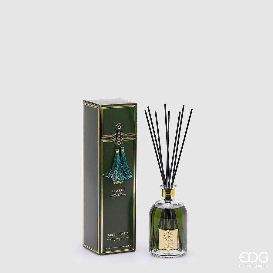 EDG Enzo De Gasperi Difusor Botella Classic 250 ml H 14 cm D 8,5 cm Green Utopia