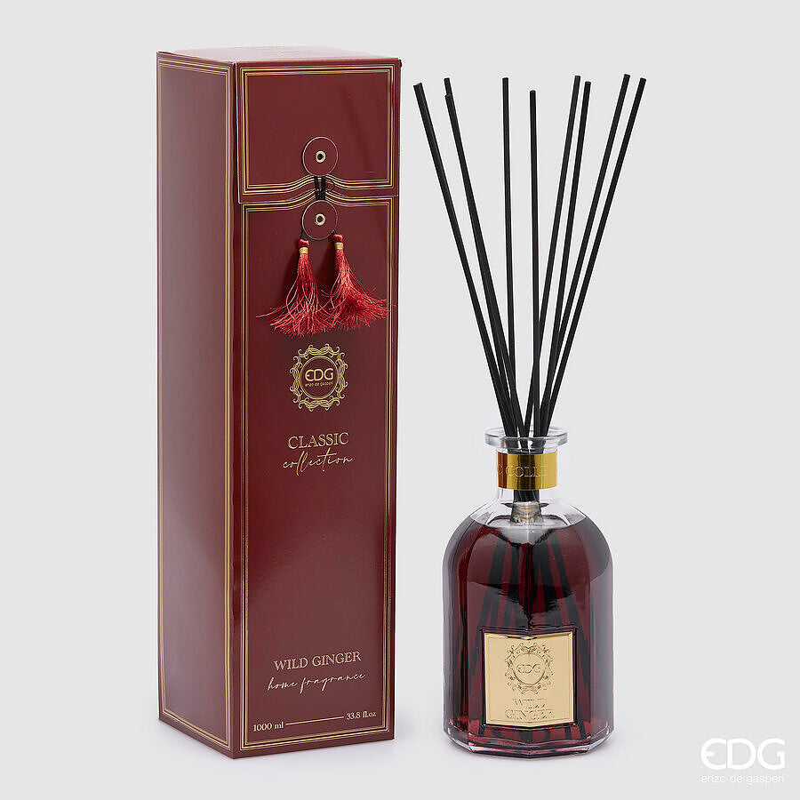 Difusor EDG Enzo De Gasperi Botella Clásica 1000 Ml Alto 22 Cm Diámetro 12 Cm Wild Ginger