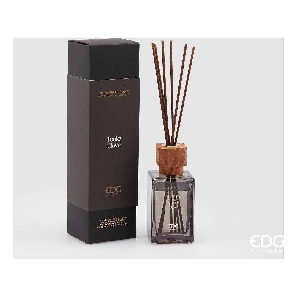 EDG Enzo De Gasperi Profumatore Bottiglia Tappolegno 120 M + Bastoncini Tonka Clove