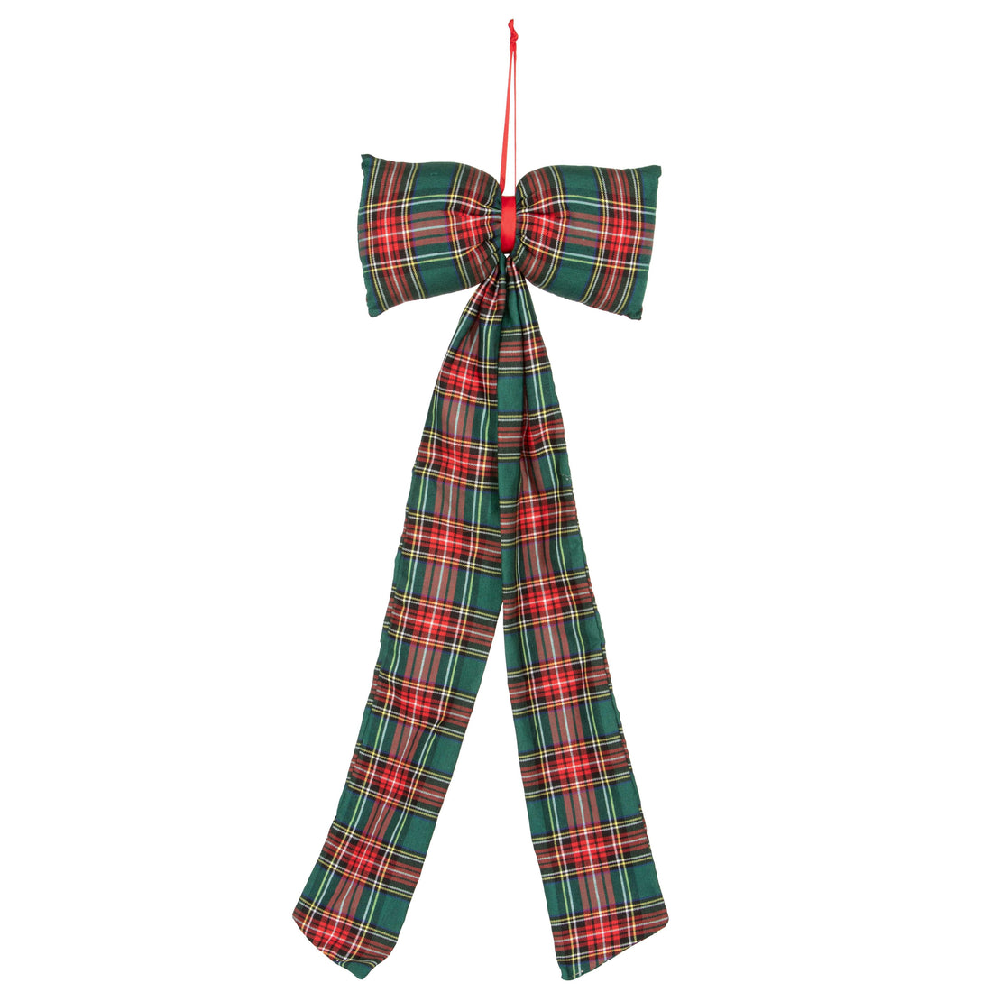 Piovaccari Scottish Bow Lazo Navideño Escocés Verde Oscuro 30xH80 cm – Lazo Decorativo para Árbol de Navidad, Puertas, Guirnaldas y Adornos Navideños