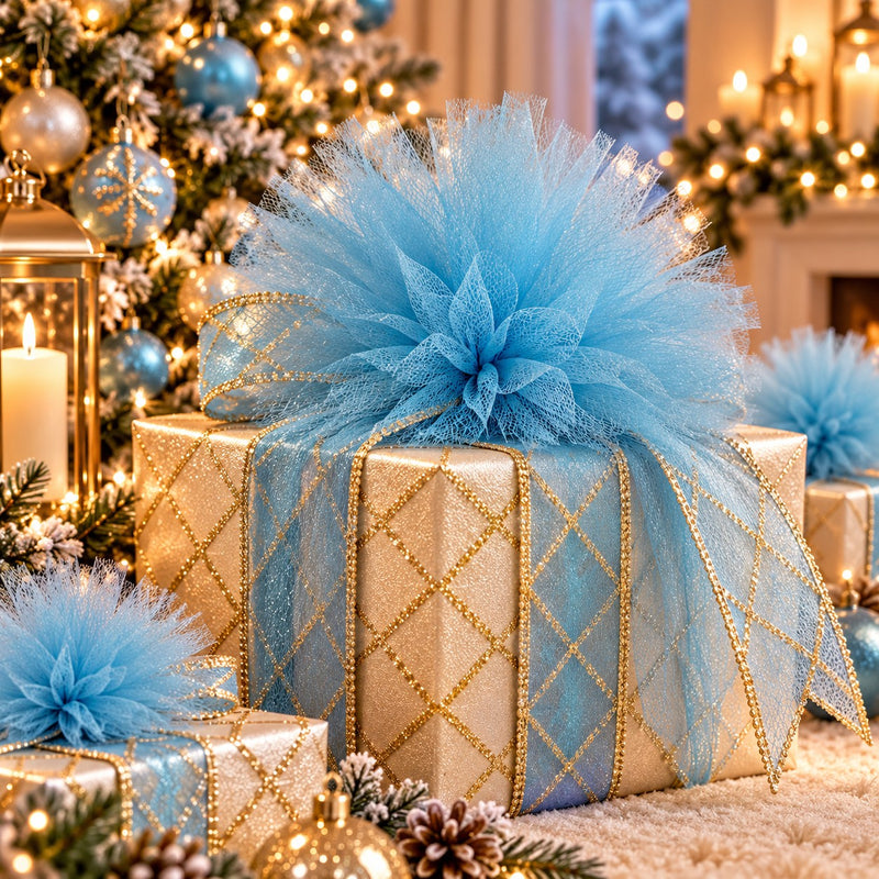 Piovaccari Pon Pon Azul Claro Ø40 cm – Decoración Navideña para Árbol de Navidad, Adornos, Fiestas y Montajes Decorativos