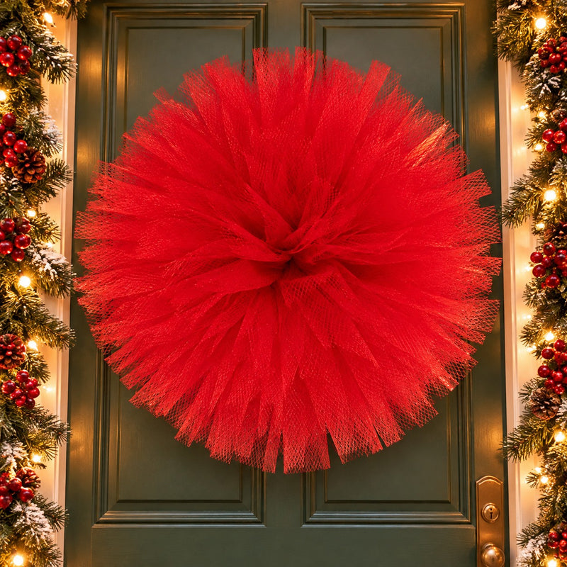 Piovaccari Pompón Rojo Ø50 cm – Decoración Navideña para Árbol de Navidad, Adornos, Fiestas y Montajes Decorativos