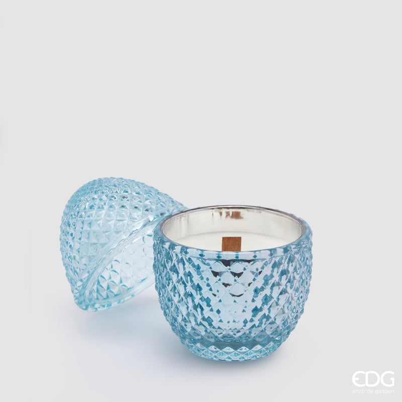 EDG Enzo De Gasperi Vela Forma de Huevo H 12 Cm D 8 Cm Nenúfar y Rosa
