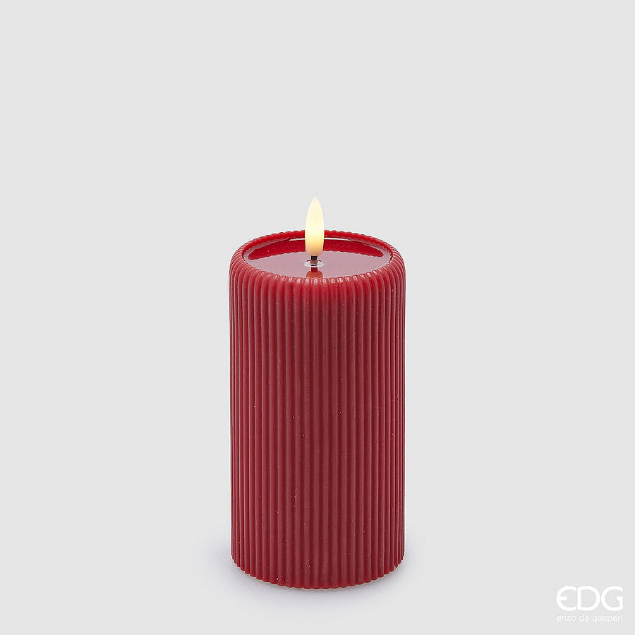 EDG Enzo De Gasperi Vela Led Lounge Moco H 13 Cm D 7,5 Cm Rojo
