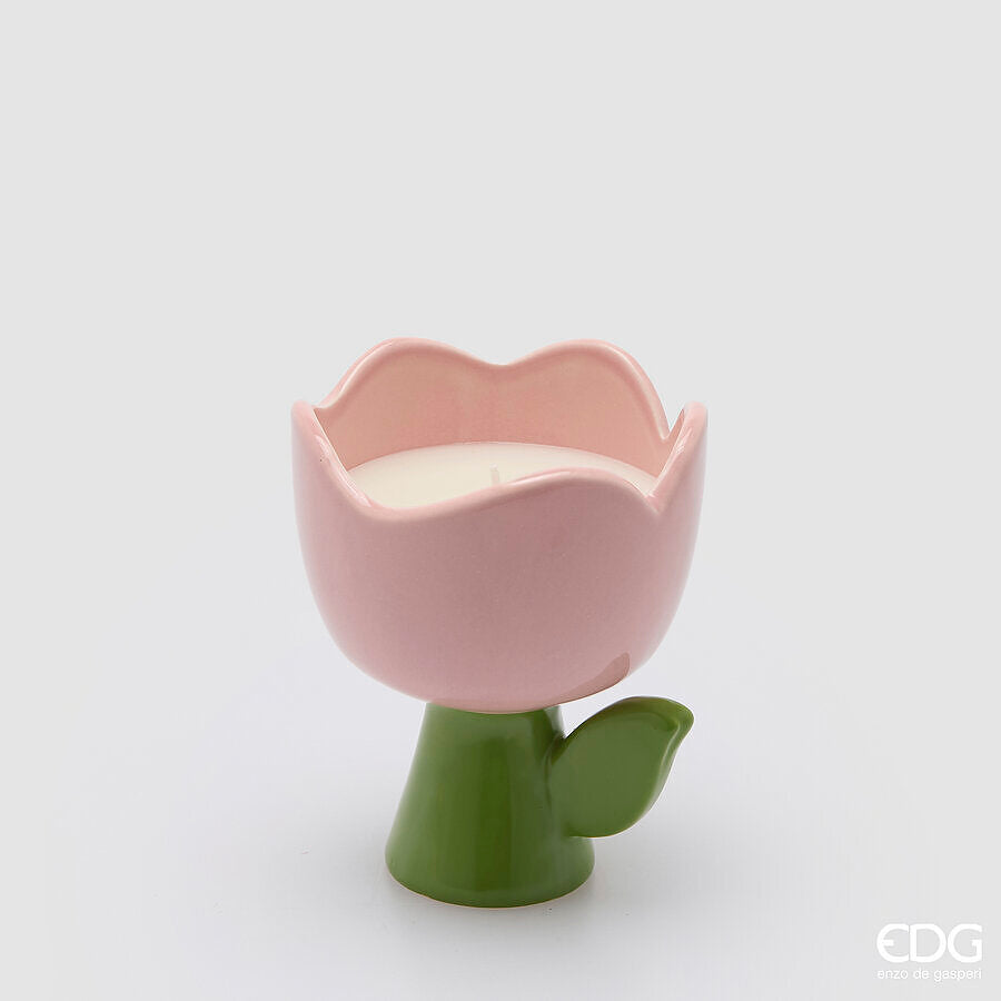 Vela EDG Enzo De Gasperi Tulip con Aroma H 11 Cm D 10 Cm Rose Water