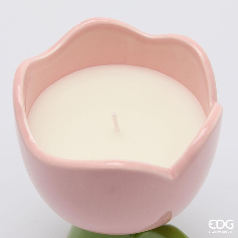 Vela EDG Enzo De Gasperi Tulip con Aroma H 11 Cm D 10 Cm Rose Water