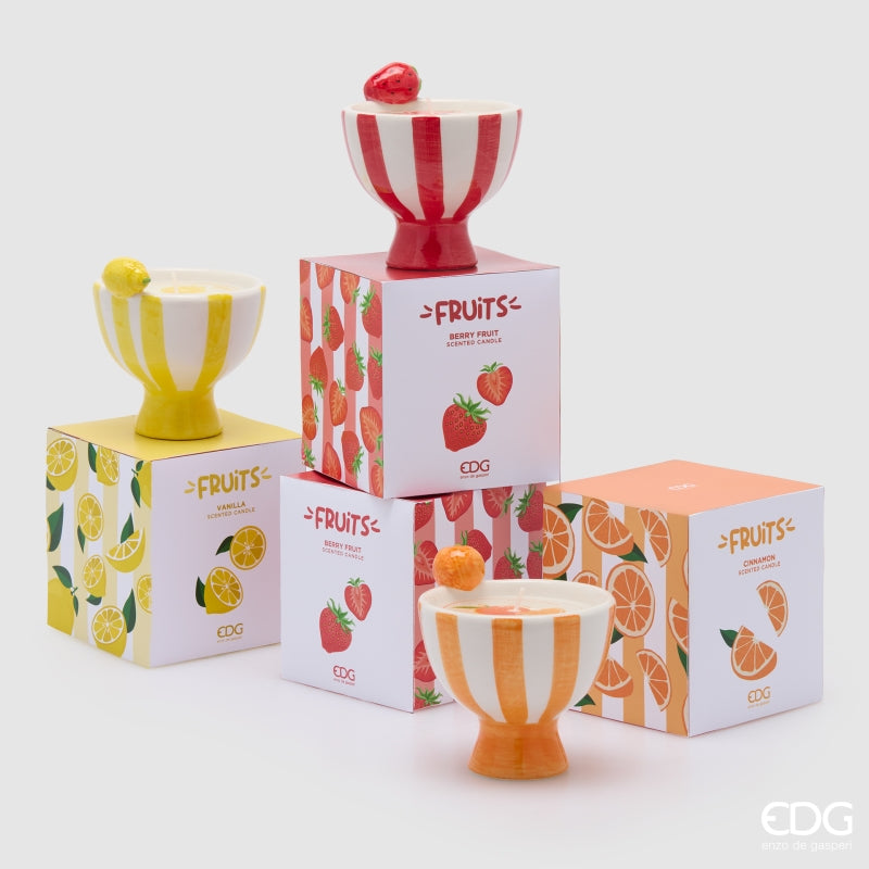 EDG Enzo De Gasperi Vela Fruta Cerámica con Aroma H 10 Cm D 10 Cm Berry Fruit