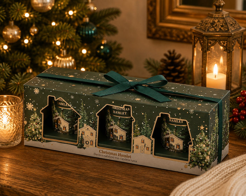 EDG Enzo De Gasperi Set 3 Velas Noel Perfumadas al Cardamomo H6 Ø5 cm – Velas Navideñas
