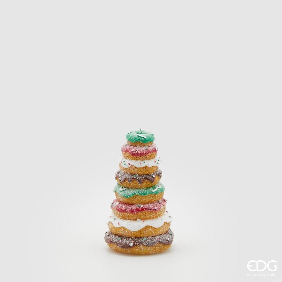EDG Enzo De Gasperi Vela Donuts H 14 Cm D 9 Cm Verde Rojo