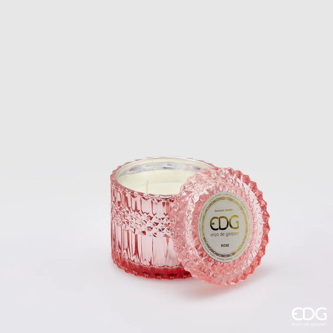 EDG Enzo De Gasperi Vela Crystal New + Caja de Regalo H10,5 D11 Rosa