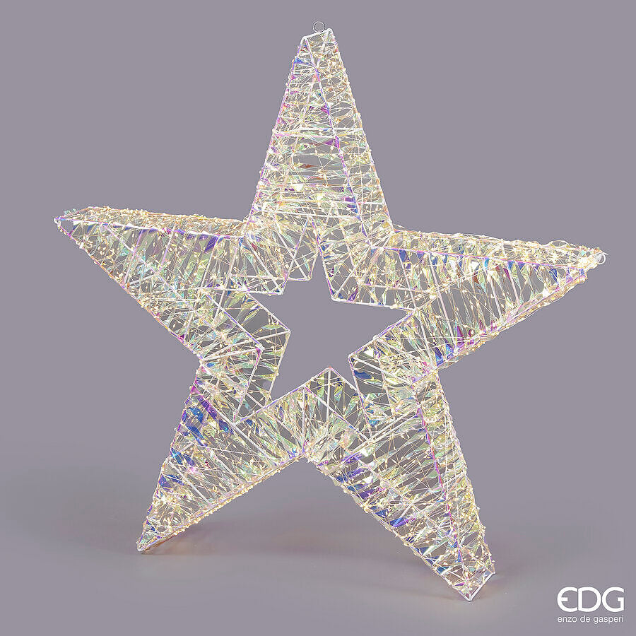 EDG Enzo De Gasperi Decoración Rayas Estrella de Navidad 2400 Microled D 100 Cm L 14 Cm Natural